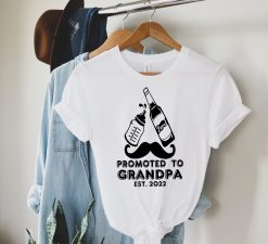 Funny Beer And Milk Promoted To Granda Est 2022 Happy Father’s Day Unisex T-Shirt