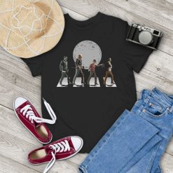 Funny Halloween Horror Characters Across The Road Vintage T-Shirt