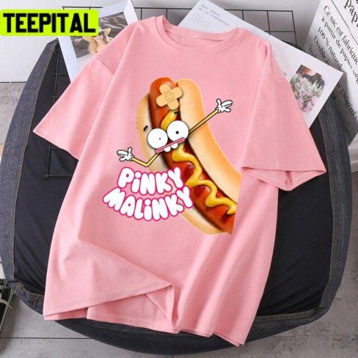 Funny Hotdog Pinky Malinky Design Unisex T-Shirt