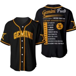 Gemini Awesome Zodiac Facts 3d Personalized 3d Baseball Jersey 310521l