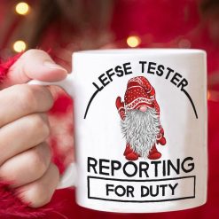 Gnomie Lefse Tester Reporting For Duty Premium Sublime Ceramic Coffee Mug White