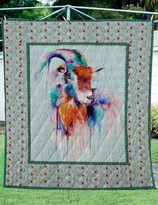 Goat Painting Art Quilt Blanket