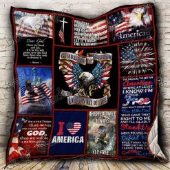 God Bless America Guardian Of Freedom Quilt Blanket