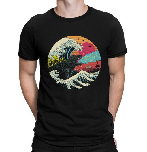 Godzilla and The Great Wave off Kanagawa Art T-Shirt