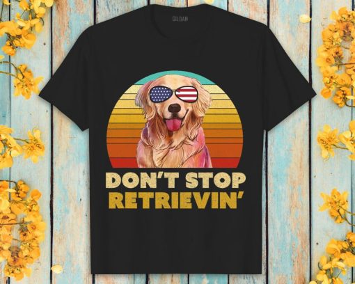 Golden Retriever Dog Dont Stop Retrieving Shirt Retro Mom Gift Unisex T-Shirt