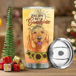 Golden Retriever Sunflower Stainless Steel Cup