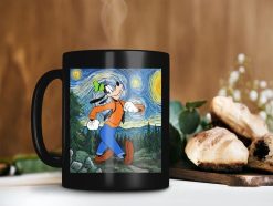 Goofy Pluto In Canvas Mug Starry Night Mug Van Gogh Mug Goofy Lover Gift Disney Pluto Lover Premium Sublime Ceramic Coffee Mug Black