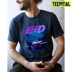 Gradient Style Initial D Neon Ae86 Unisex T-Shirt