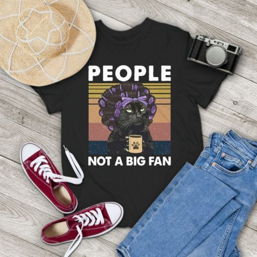 Grandma Black Cat People Not a Big Fan Vintage T-Shirt