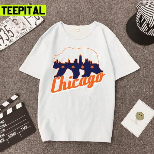 Graphic Chicago Skyline Chicago Flag Chicago Bears Unisex T-Shirt