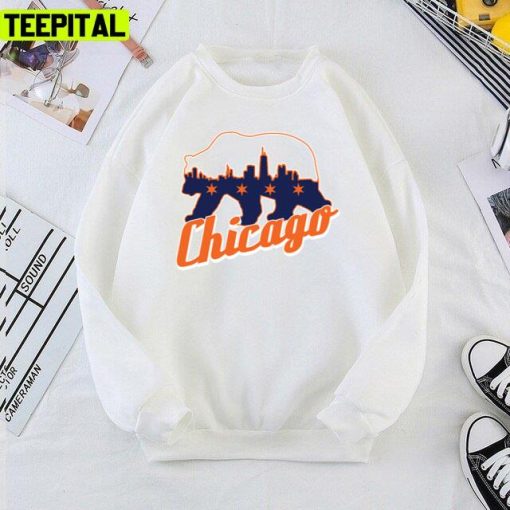 Graphic Chicago Skyline Chicago Flag Chicago Bears Unisex T-Shirt