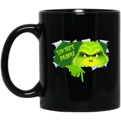 Grinch Six Feet People Christmas Premium Sublime Ceramic Coffee Mug Black