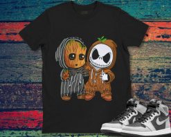 Groot and Skellington Cute Friends Unisex Gift T-Shirt