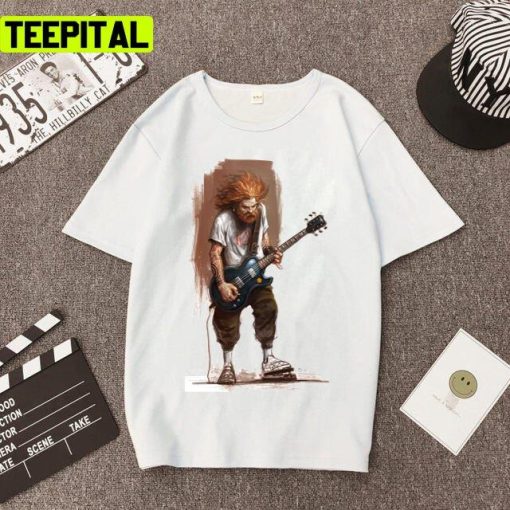 Guitarist Playing Animated Design Unisex T-Shirt