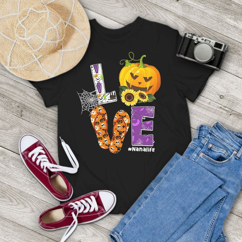 Halloween Love Pumpkin Nana Vintage T-Shirt
