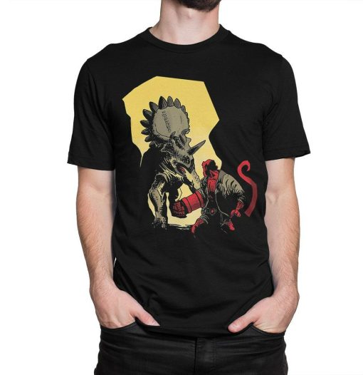 Hellboy vs Dinosaur T-Shirt