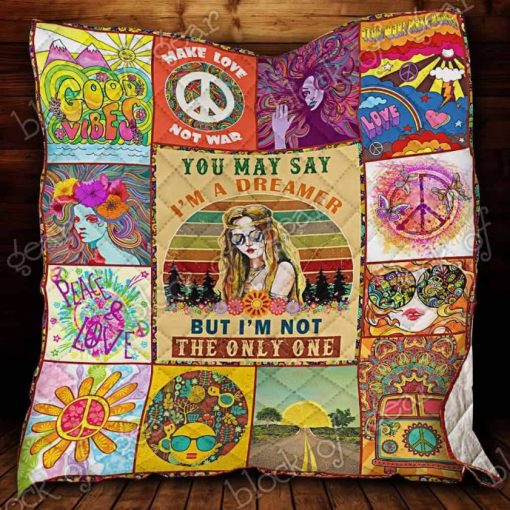 Hippie Girl I’m Not The Only One Quilt Blanket