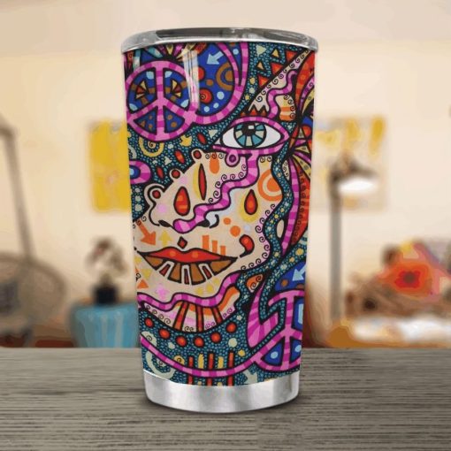 Hippie Girl Peace Stainless Steel Cup