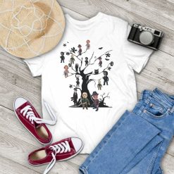 Horror Character Movie On The Tree Halloween Vintage T-Shirt