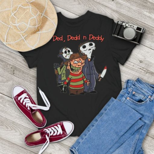 Horror Characters Jason Michael Freddy Ded Dedd N Deddy Vintage T-Shirt