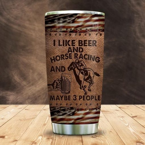 Horse Racing And Beer Stainless Steel Cup