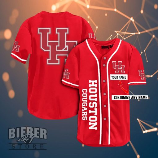 Houston Cougars Personalized Name Ncaa Fans Team 3d Customization Gifts Baseball Jersey