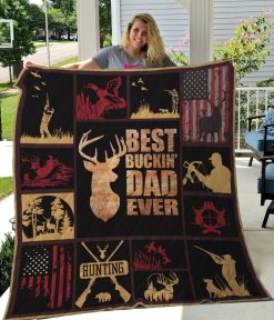 Hungting Best Buckin’ Dad Ever Quilt Blanket