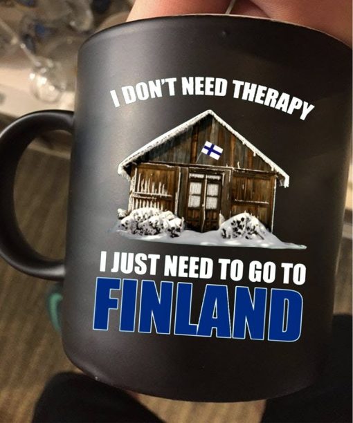 I Don’t Need Therapy I Just Need To Go To Finland Premium Sublime Ceramic Coffee Mug Black