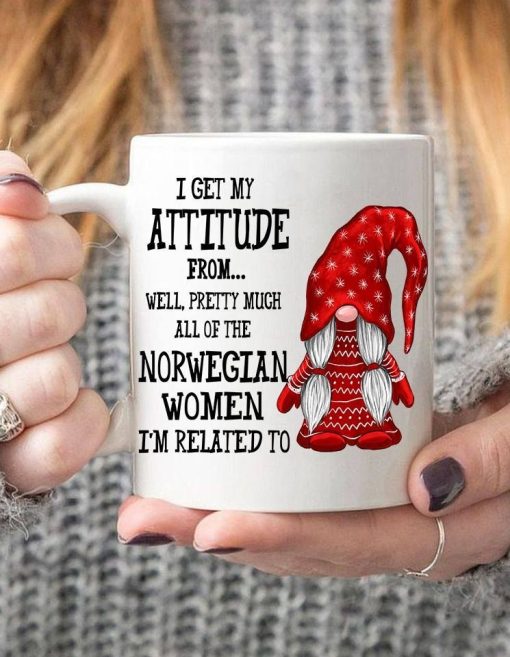 I Get My Attitude From Well Pretty Much All Of The Norwegian Women I’m Related To Premium Sublime Ceramic Coffee Mug White