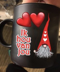 Ik Hou Van Jou Gnomies Heart Premium Sublime Ceramic Coffee Mug Black