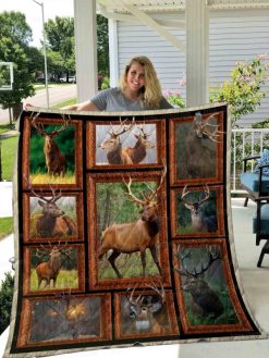 In The Forest Deer Quilt Blanket