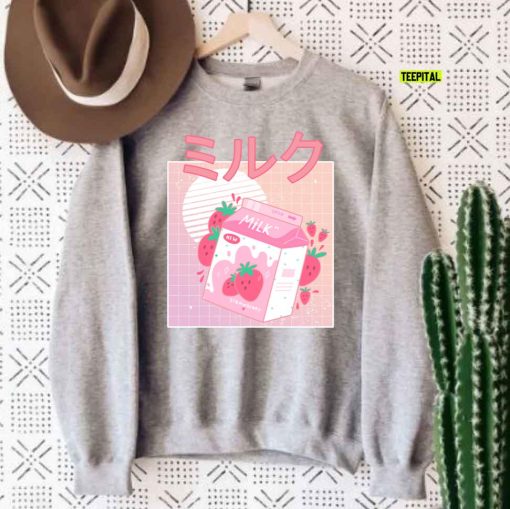 Japanese Aesthetics Kawaii Strawberry Milk Shake Unisex T-Shirt