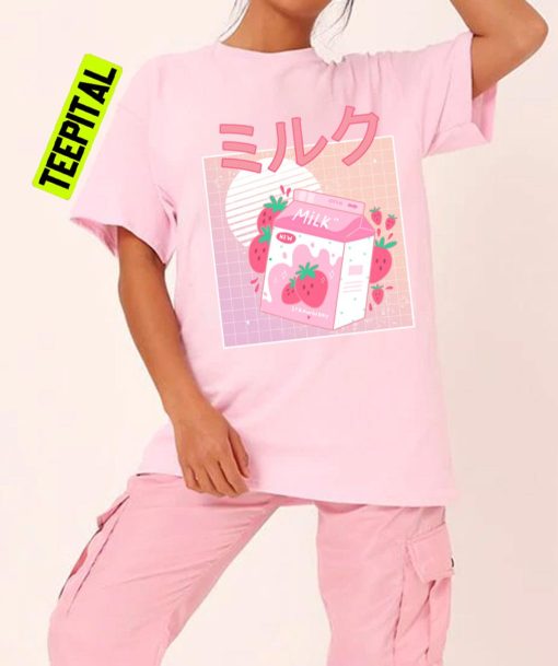 Japanese Aesthetics Kawaii Strawberry Milk Shake Unisex T-Shirt