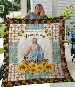 Jesus Is My Sunshine Blue Quilt Blanket