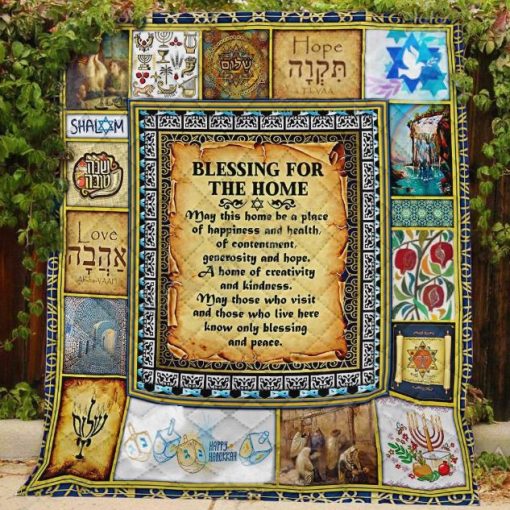 Jewish House Blessing For The Home Quilt Blanket