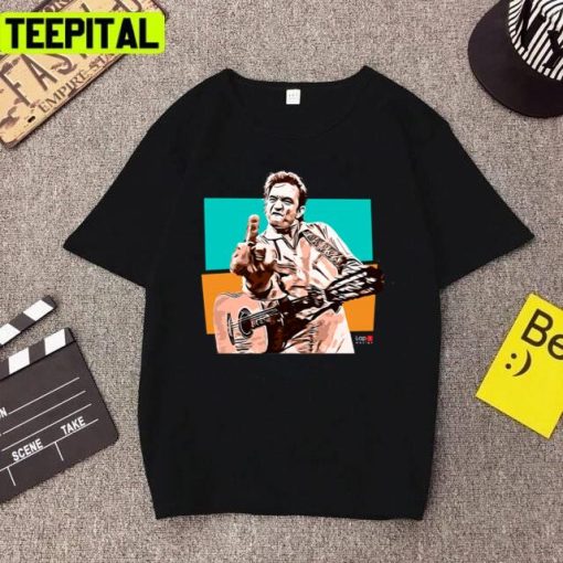 Johnny Cash Middle Finger Illustration Unisex T-Shirt