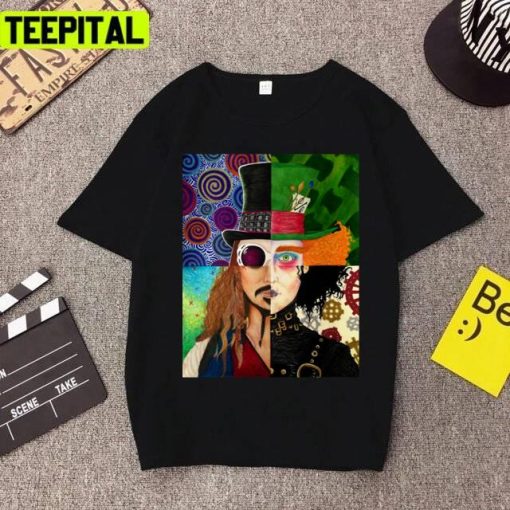 Johnny Depp Character Collage Deisgn Unisex T-Shirt