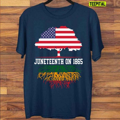 Juneteenth Ancestors Melanin African Map American Flag Pride Unisex T-Shirt