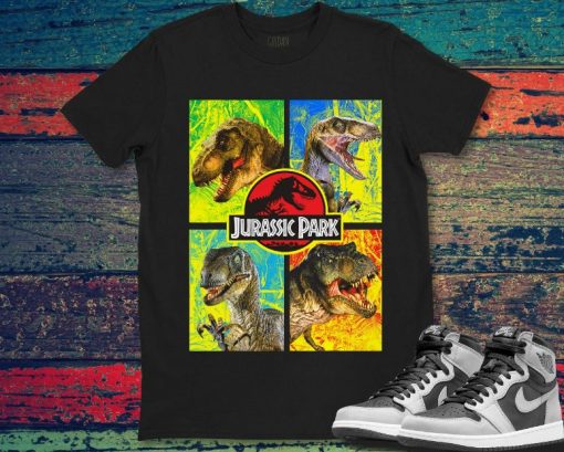 Jurassic Park 4 Heads Dinosaur T-rex Vintage Unisex Gift T-Shirt