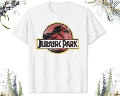 Jurassic Park Cracked Classic Vintage Logo Graphic Lover Unisex Adult T-Shirt