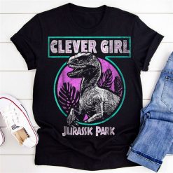 Jurassic Park Distressed Teal Raptor Clever Girl T-Shirt