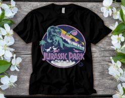 Jurassic Park Purple Retro Dinosaur Scene Graphic T-Shirt