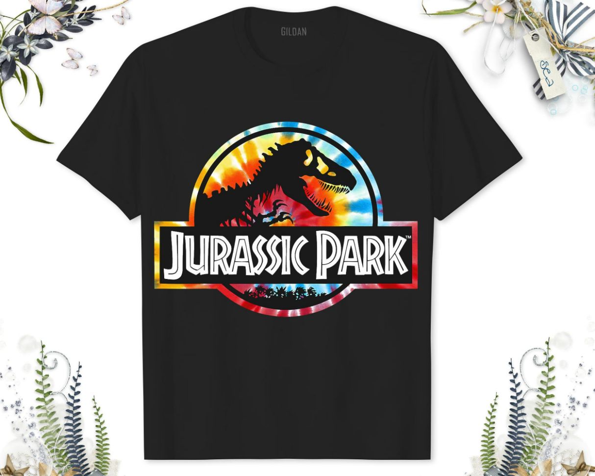 Jurassic Park Tie Dye Circle Logo Graphic T-Shirt