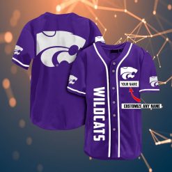 Kansas State Wildcats Personalized Name Ncaa Fans Team 3d Customization Gifts Baseball Jersey