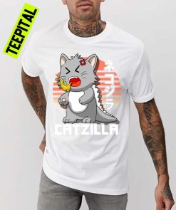 Kawaii Catzilla Japanese Sunset Unisex T-Shirt