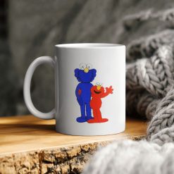 Kaws X Elmo And Cookie Monster Sesame Street Ceramic Coffee Mug