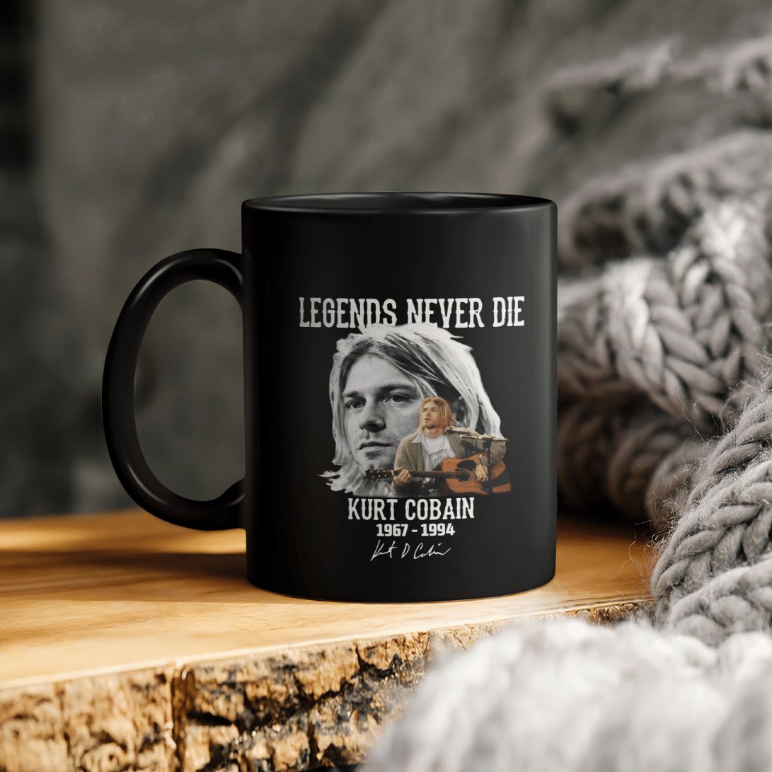 Kurt Cobain Legends Never Die Kurt Cobain 1967 1994 Ceramic Coffee Mug