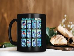 Lilo & Stitch Emotions Of Stitch Mug Stitch Lover Gift Disney Premium Sublime Ceramic Coffee Mug Black