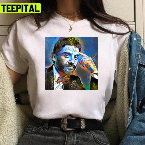 Line Color Oscar Isaac Portrait Design Unisex T-Shirt