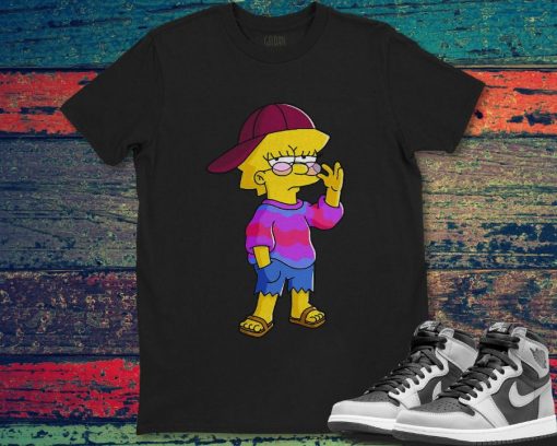 Lisa Simpson Cute Pose The Simpsons Family Vintage Graphic Unisex Gift T-Shirt